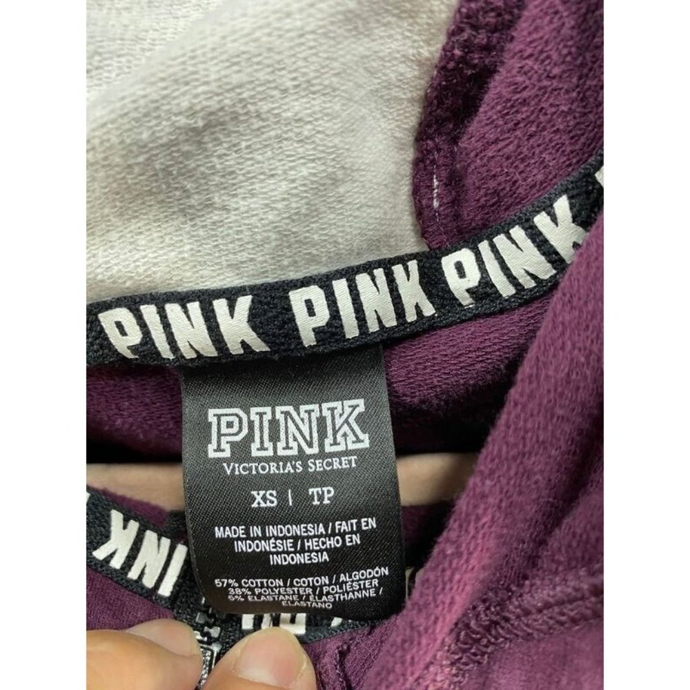 Victoria´s Secret Pink Sweater Womens XS Red Full Zip Long Sleeve Hoodie‎ Ladies - Picture 5 of 9